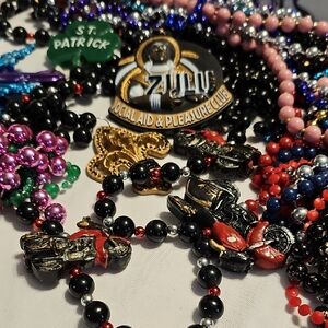 Zulu Social Aid & Pleasure Club Vintage MARDI GRAS Lot Of Beaded Necklaces